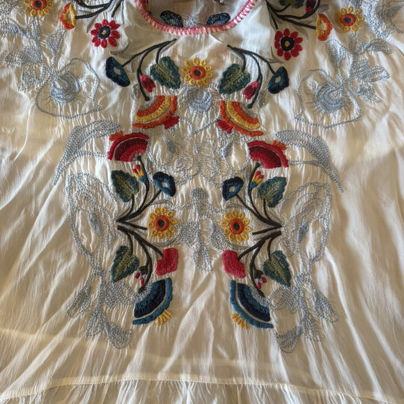 New Johnny Was Cherie Tunic Womens XXL 2X Sheer Floral Bohemian Boho Hippie Chic - Picture 13 of 16